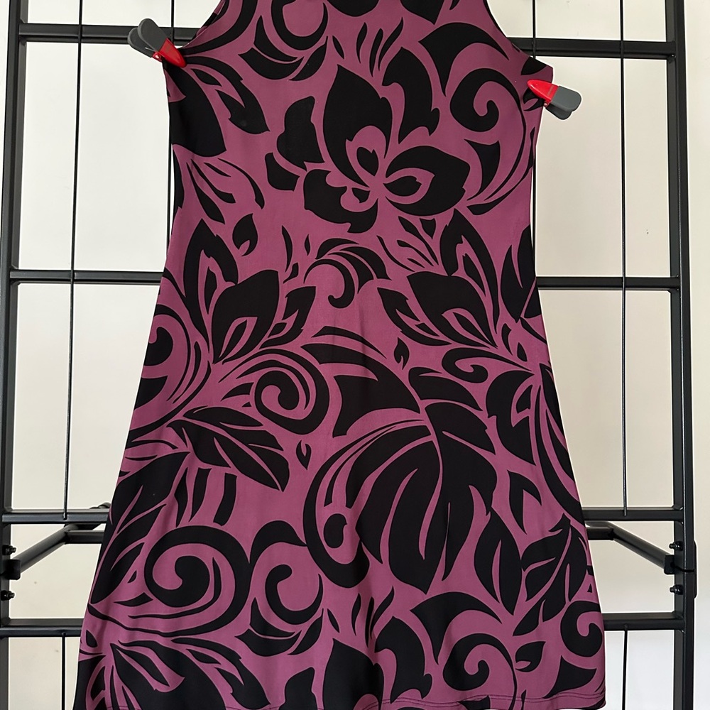 Chic Black and Purple Floral Mini Dress